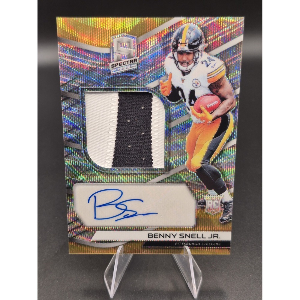 2019 Panini Spectra Benny Snell Jr #228 Rookie Patch Auto Wave Prizm/25 Steelers